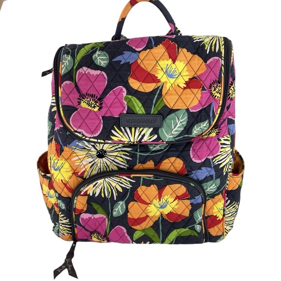 Vera & Lucy Handbags - Vera Bradley Jazzy Blooms Backpack Quilted Large Excellent Shape